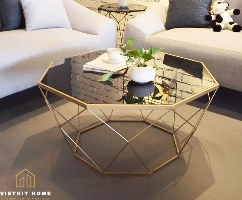 BÀN-TRÀ-SOFA-MẶT-KÍNH-vietkithome Mẫu bàn trà Đẹp 2021 trong phòng khách- Vietkit Home