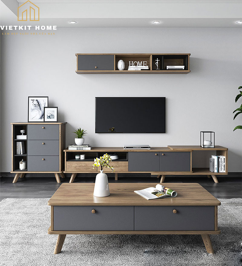 Ban-tra-bang-go-cho-phong-khach-vietkithome Mẫu bàn trà Đẹp 2021 trong phòng khách- Vietkit Home