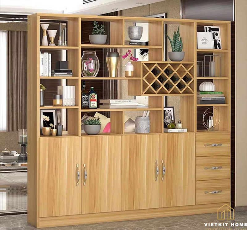 Thiết-kế-tủ-rượu-vietkithome Mẫu tủ rượu Đẹp 2021 trong phòng khách- Vietkit Home