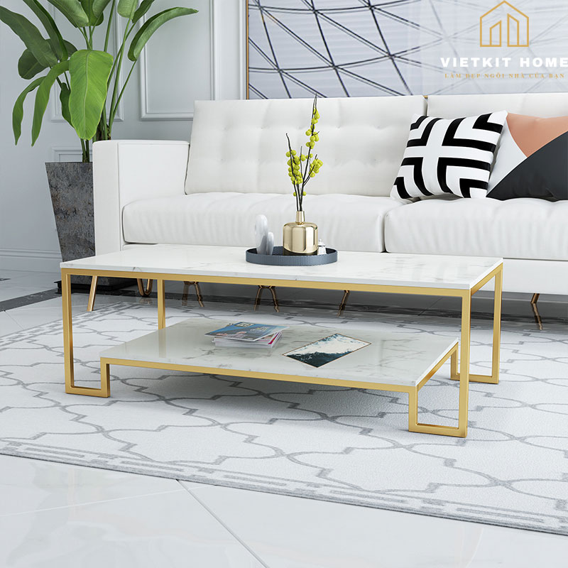 ban-tra-hinh-chu-nhat-2-tang-vietkit-home Mẫu bàn trà Đẹp 2021 trong phòng khách- Vietkit Home