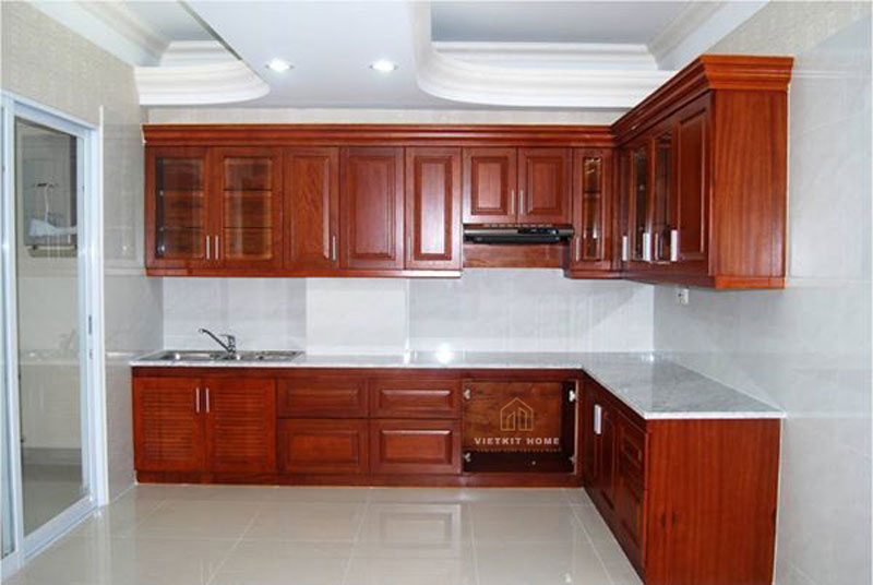 tu-bep-Go-xoan-dao-tu-nhien Tủ bếp gỗ xoan đào- Gỗ Xoan Đào Vietkit Home