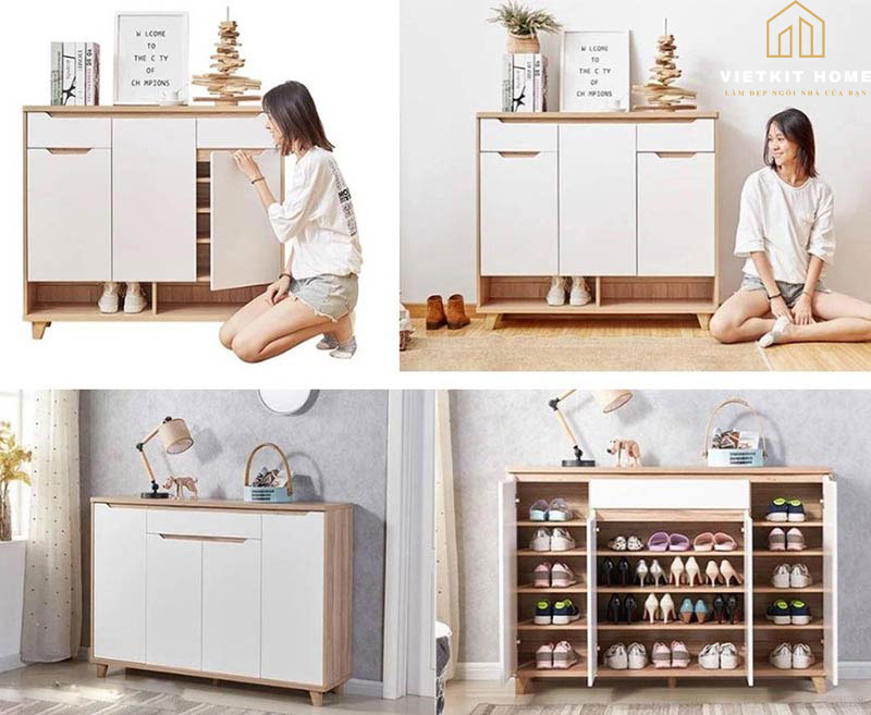 tu-giay-dep-vietkithome Mẫu tủ đựng giày Đẹp 2021 trong phòng khách- Vietkit Home
