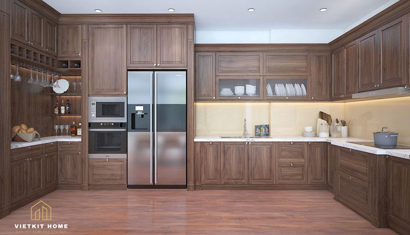Tủ bếp gỗ óc chó -Vietkit Home