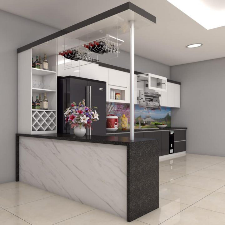 Vietkit Home chuyên làm tủ bếp có quầy bar uy tín