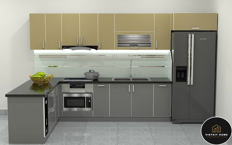 1tu-bep-inox-canh-kinh-vietkithome Tủ Bếp Inox Cánh Kính Cường Lực- Vietkit Home