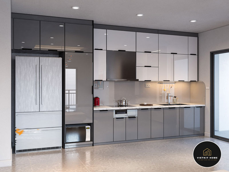 tu-bep-inox-canh-kinh-hop-kim-nhom-vietkithome Tủ Bếp Inox Cánh Kính Khuyến Mại- Vietkit Home