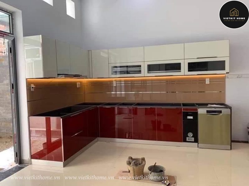 Làm tủ bếp Inox cánh kính giá tốt nhất Hà Nội- Vietkit Home