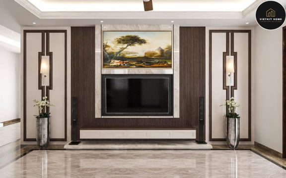 Vietkit Home làm nội thất phòng khách tại Việt Hưng Long Biên cho gia đình Anh Quang.
