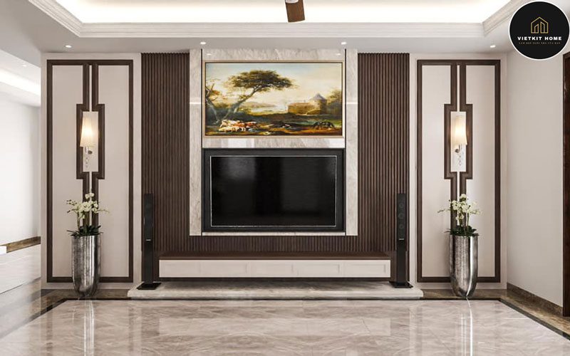 Vietkit Home làm nội thất phòng khách tại Việt Hưng Long Biên cho gia đình Anh Quang.