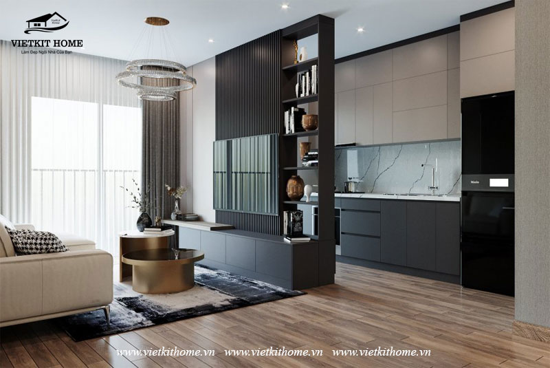 Thiết kế thi công nội thất chung cư Bình Minh Garden Long Biên Hà Nội- gia đình A Quốc