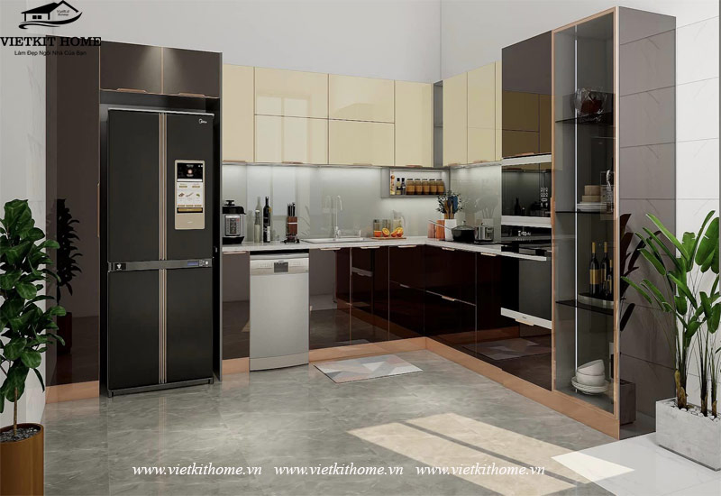 Tủ Bếp Inox Cánh Kính Đẹp 2023 Tại Quảng Ninh