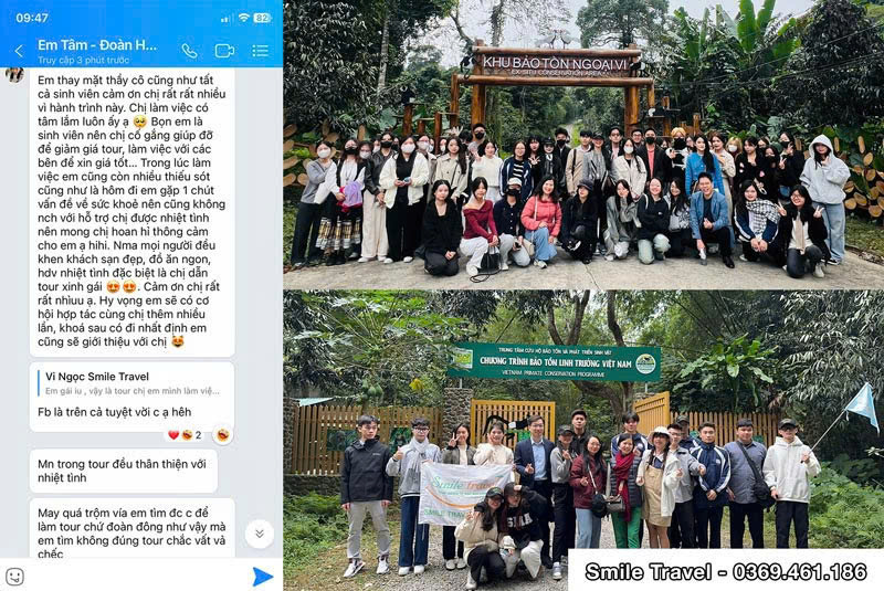 feedback khách đoàn tour ninh bình-dulichnucuoi-smiletravel
